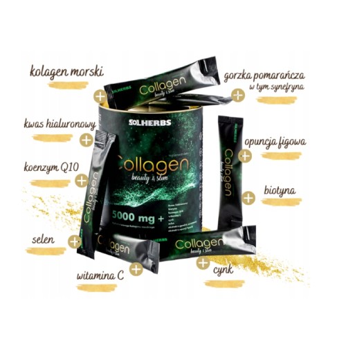 Zdjęcie produktu - 1 SOLHERBS Collagen Beauty&Slim, 30 saszetek