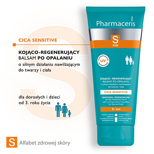 Miniaturka artykułu - #0 PHARMACERIS S kojąco-regenerujący balsam po opalaniu o silnym działaniu nawilżającym do twarzy i ciała, 200ml