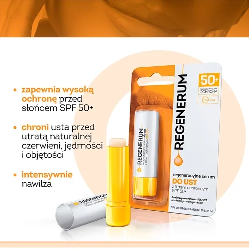 #1 – REGENERUM regeneracyjne serum do ust w sztyfcie z SPF 50+, 5g