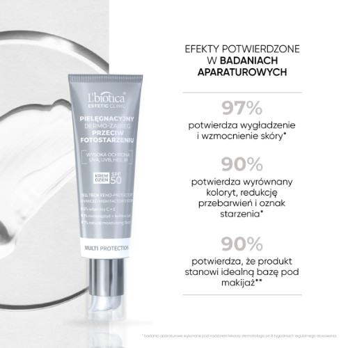 Miniaturka artykułu - #1 L'BIOTICA Estetic Clinic Multi Protection Pielęgnacyjny Dermo-Zabieg Krem dzień SPF50, 35ml 