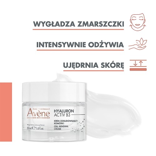 Miniaturka artykułu - #1 AVENE HYALURON ACTIV B3 Krem odbudowujący kom&oacute;rki, 50 ml