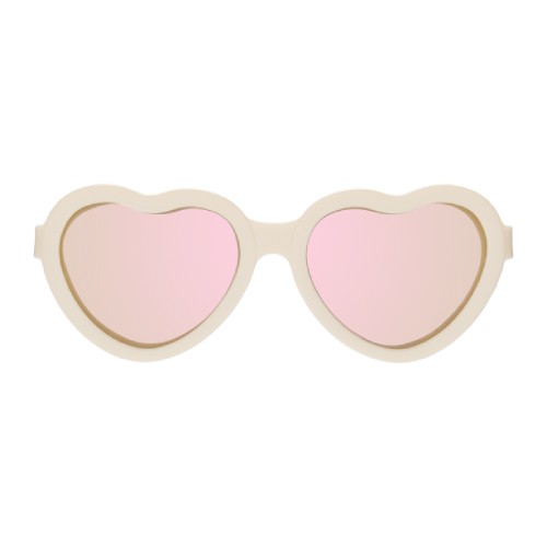 Miniaturka artykułu - #0 Babiators Okulary przeciwsłoneczne z polaryzacją POLARIZED HEARTS SWEET CREAM ROSE GOLD MIRRORED LENSES 0-2 lat P-HRT-502-S