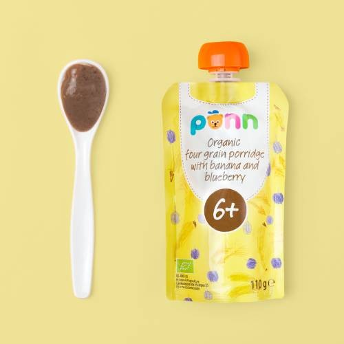 Miniaturka artykułu - #1 SALVEST P&Otilde;NN BIO Banan z jagodami i płatkami zb&oacute;ż, 110 g