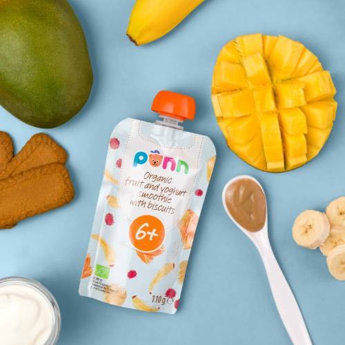 Zdjęcie produktu - 2 SALVEST P&Otilde;NN BIO Owocowe puree z jogurtem i ciasteczkami, 110g