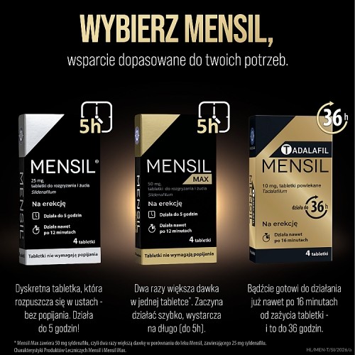 Zdjęcie produktu - 3 Tadalafil Mensil 10mg, 2tabl. powl.