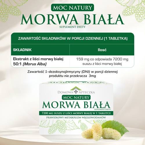 Zdjęcie produktu - 2 DOMOWA APTECZKA Moc Natury Morwa Biała, 72 tabl.