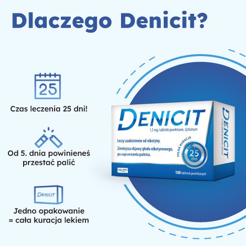 Zdjęcie produktu - 2 DENICIT 1,5mg, Lek na rzucenie palenia - 100tabl.