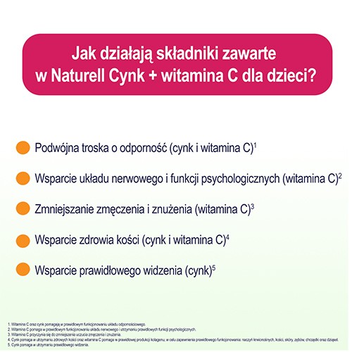 Miniaturka artykułu - #1 Naturell Cynk + Witamina C dla dzieci, 60 tabletek do żucia