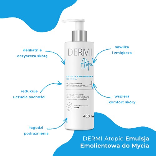 Miniaturka artykułu - #0 DERMI Atopic Emulsja emolientowa do mycia, 400ml