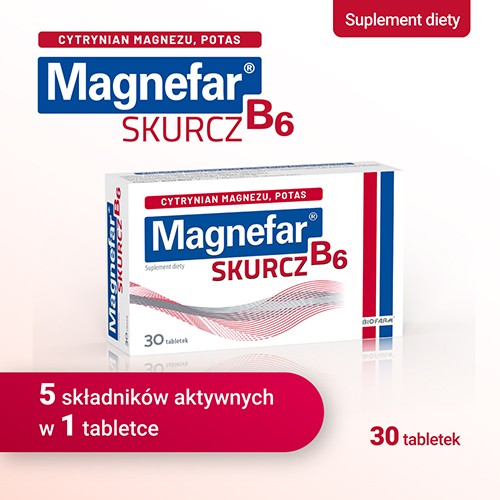 Miniaturka artykułu - #0 Magnefar B6 Skurcz, 30 tabletek powlekanych