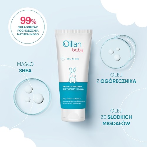 Zdjęcie produktu - 2 OILLAN Baby Krem ochronny do twarzy i ciała, 75ml