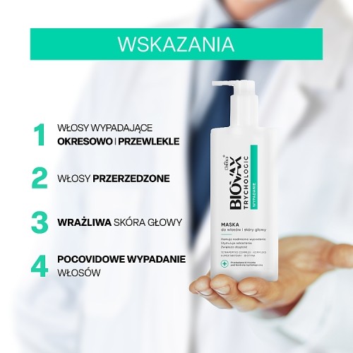 Miniaturka artykułu - #1 BIOVAX Trychologic Wypadanie Maska do włos&oacute;w i sk&oacute;ry głowy, 200ml