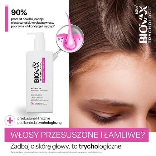 Miniaturka artykułu - #0 BIOVAX Trychologic Przesuszenie i Łamliwość Szampon do włos&oacute;w i sk&oacute;ry głowy, 200ml