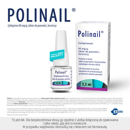 Zdjęcie produktu - 4 Polinail lakier do paznokci leczniczy 80 mg/g, 3,3 ml