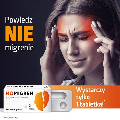 Miniaturka artykułu - #0 NOMIGREN, 2 tabletki - lek na migrenę