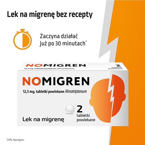 Zdjęcie produktu - 2 NOMIGREN, 2 tabletki - lek na migrenę