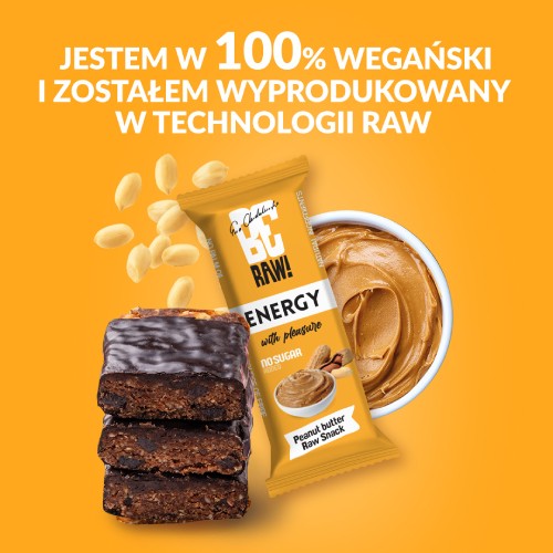 Miniaturka artykułu - #1 BeRAW Energy Peanut Butter Baton o smaku masła orzechowego, 40g