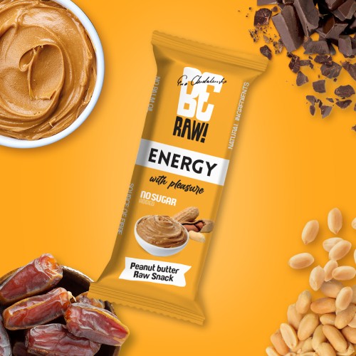 Miniaturka artykułu - #0 BeRAW Energy Peanut Butter Baton o smaku masła orzechowego, 40g