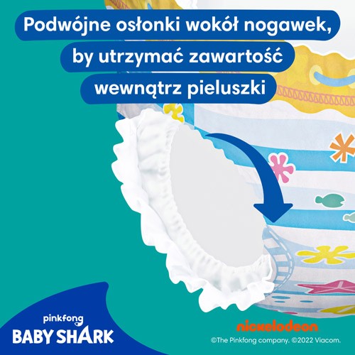 Zdjęcie produktu - 0 Pampers Splashers 3-4 (6-11 kg) jednorazowe pieluszki do pływania Baby Shark, 12szt.