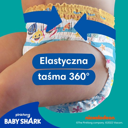 Zdjęcie produktu - 2 Pampers Splashers 3-4 (6-11 kg) jednorazowe pieluszki do pływania Baby Shark, 12szt.