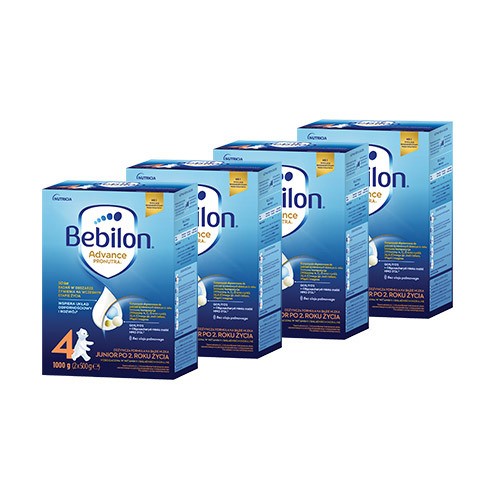 Miniaturka artykułu - #0 Zestaw Bebilon 4 Pronutra Advance Junior Formuła na bazie mleka po 2. roku życia, 4 x 1000g