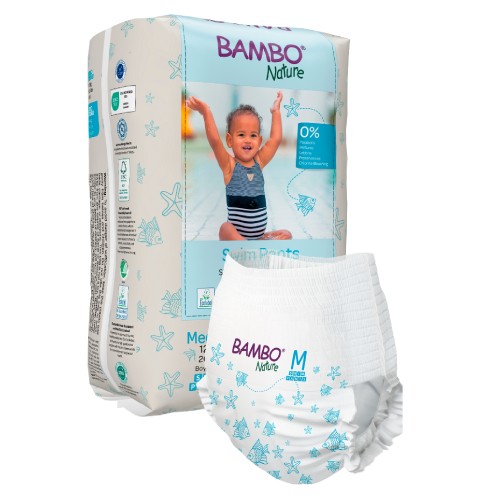 Miniaturka artykułu - #0 BAMBO Nature Pieluszki do pływania rozmiar M 12kg+, 12 szt.
