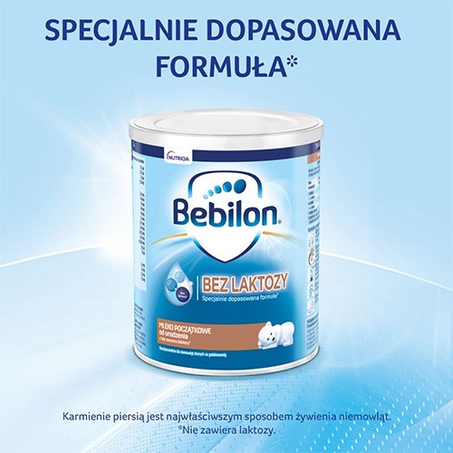 Miniaturka artykułu - #0 BEBILON Bez laktozy Mleko początkowe od urodzenia, 400g