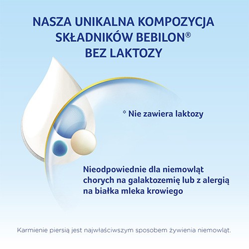 Miniaturka artykułu - #1 BEBILON Bez laktozy Mleko początkowe od urodzenia, 400g