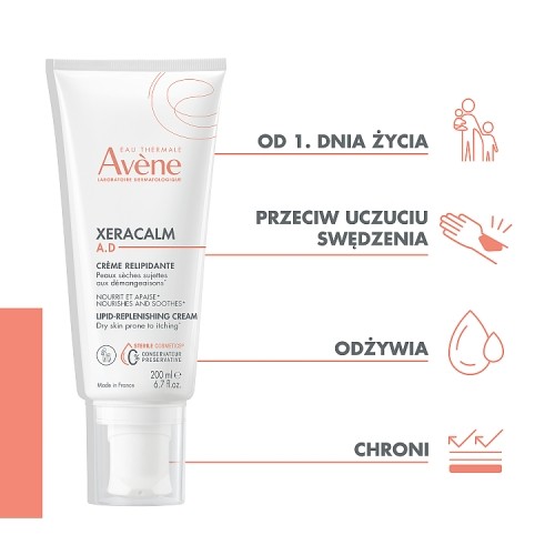 Miniaturka artykułu - #0 AVENE XERACALM A.D Krem uzupełniający lipidy, 200ml