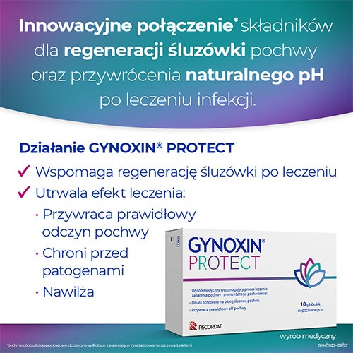 Miniaturka artykułu - #1 Gynoxin Protect, 10 globulek dopochwowych