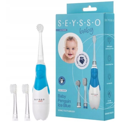 Miniaturka artykułu - #0 SEYSSO Baby Penguin Ice Blue Szczoteczka soniczna dla dzieci 0-3 lat