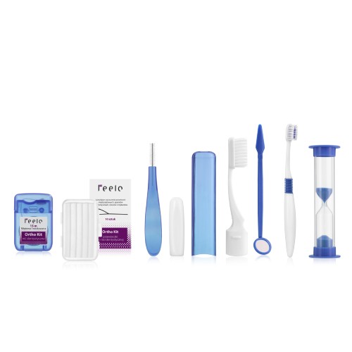 Miniaturka artykułu - #0 FEELO Ortho Kit Zestaw ortodontyczny w kosmetyczce niebieski