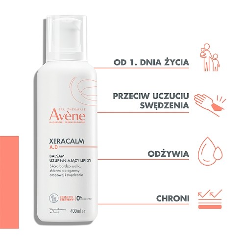 Miniaturka artykułu - #0 AVENE XeraCalm A.D Balsam uzupełniający lipidy, 400ml