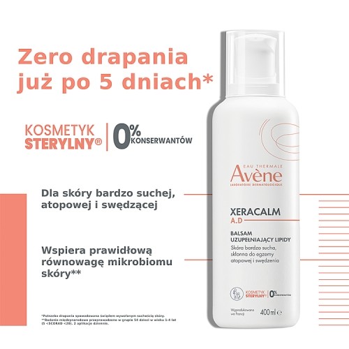 Miniaturka artykułu - #1 AVENE XeraCalm A.D Balsam uzupełniający lipidy, 400ml