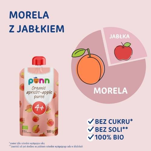 Miniaturka artykułu - #0 SALVEST P&Otilde;NN BIO Morela z jabłkiem, 100g 