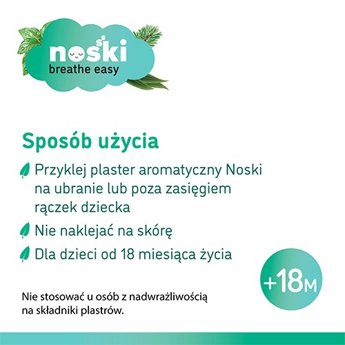Zdjęcie produktu - 4 Noski Plastry aromatyczne dla dzieci 18m+ 6szt.