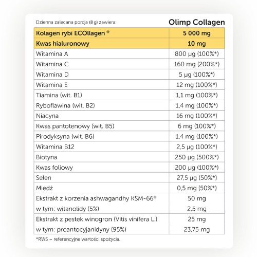 #2 – OLIMP Collagen Kolagen 5000mg proszek smak ananasowy, 240g
