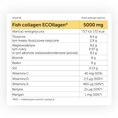 Miniaturka artykułu - #1 OLIMP Collagen Bar Wysokobiałkowy baton proteinowy Czekoladowy, 44g