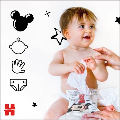 #2 – HUGGIES Chusteczki nawilżane Baby Wipes Mickey Mouse, 56 szt.