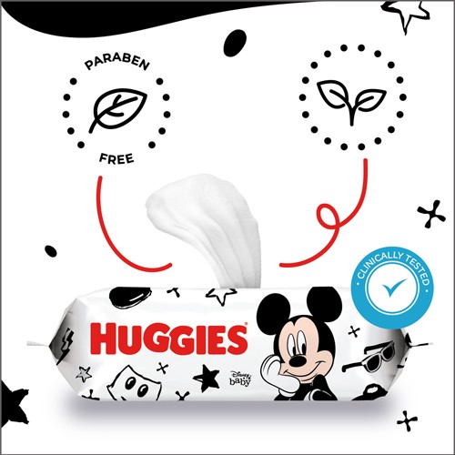 #3 – HUGGIES Chusteczki nawilżane Baby Wipes Mickey Mouse, 56 szt.