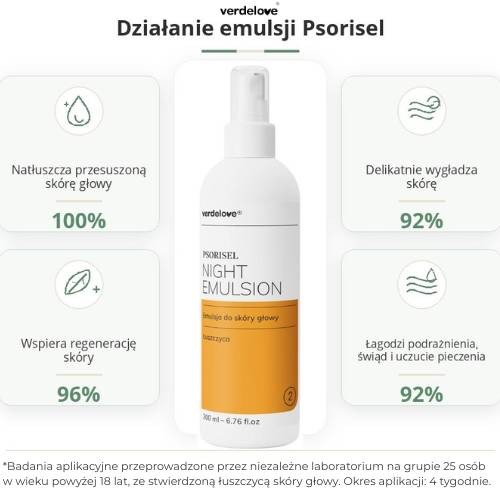 Miniaturka artykułu - #1 PSORISEL Emulsja do pielęgnacji sk&oacute;ry głowy u os&oacute;b z objawami łuszczycy na noc, 200ml