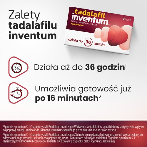 Miniaturka artykułu - #1 Tadalafil inventum 10mg, 2 tabletki powlekane