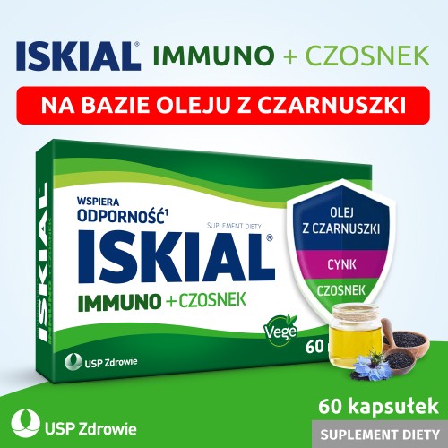 Zdjęcie produktu - 0 Iskial Immuno + Czosnek, 60kaps.