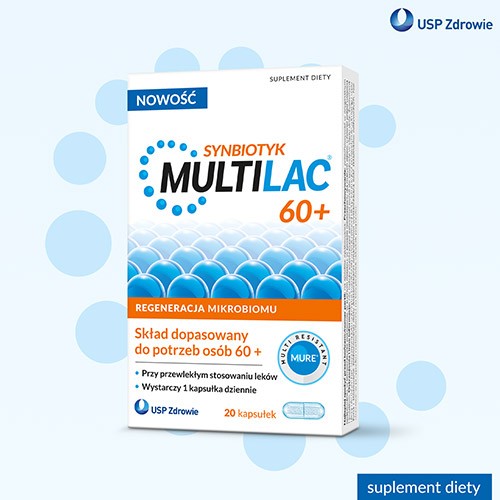 Zdjęcie produktu - 4 Multilac 60+, 20 kaps. - synbiotyk dla seniora