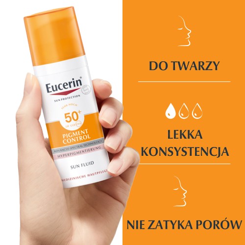 Miniaturka artykułu - #1 Eucerin Pigment Control SPF50+ Fluid ochronny przeciw przebarwieniom, 50 ml