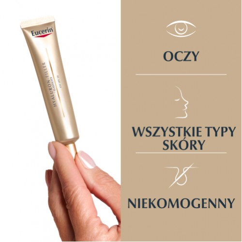 Zdjęcie produktu - 2 Eucerin Hyaluron-Filler + Elasticity Przeciwzmarszczkowy krem pod oczy SPF 20, 15 ml