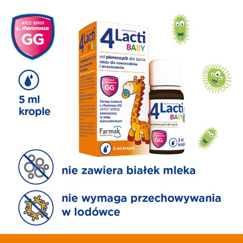 Zdjęcie produktu - 3 Zestaw 4 LACTI BABY Krople, 2x5ml