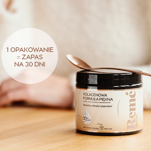 Miniaturka artykułu - #1 REME Kolagenowa Formuła Piękna Caffe Latte o smaku waniliowym, 150g
