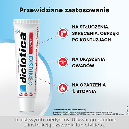 Zdjęcie produktu - 2 Diclotica Contusio Forte Żel, 75g