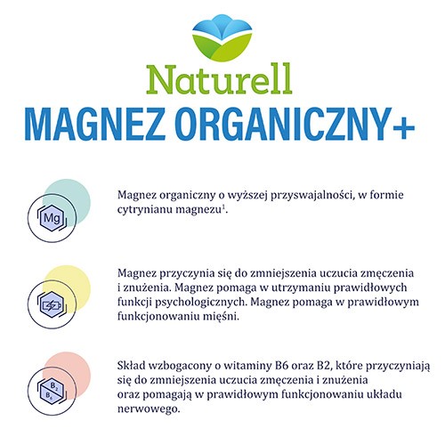 Zdjęcie produktu - 2 Naturell Magnez organiczny+, 100 kaps.